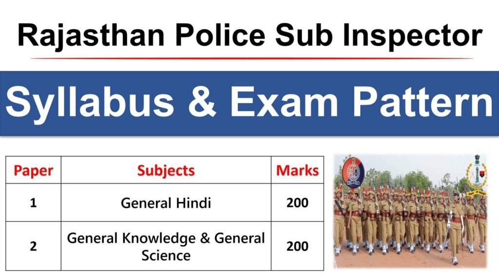 Rajasthan Police SI Syllabus 2021 
