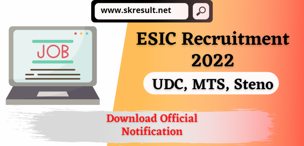 ESIC Recruitment 2022 Apply Online