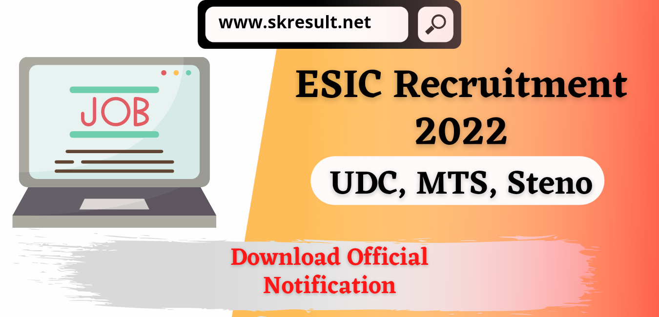ESIC Recruitment 2022 Apply Online