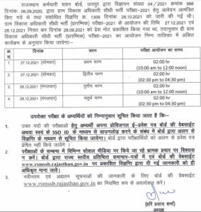 Gram Sevak Admit Card 2021 Download Rajasthan