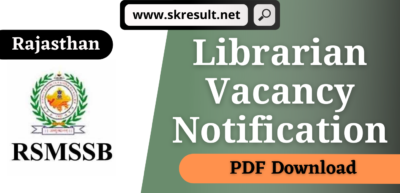 RSMSSB Librarian Vacancy 2022 Notification PDF Rajasthan