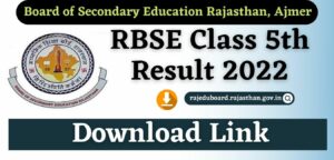 RBSE Class 5th Result 2022 Download Link