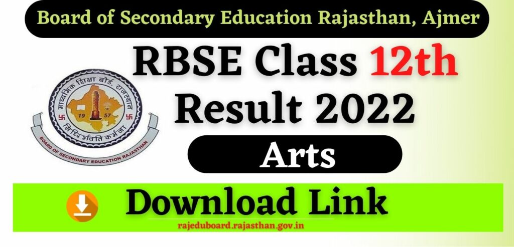 RBSE 12th Arts Result 2022 Name Wise