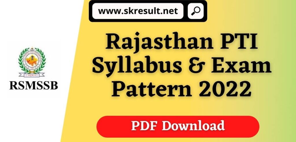 Rajasthan PTI Syllabus 2024 in Hindi PDF Download