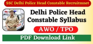 Delhi Police Head Constable AWO/TPO Syllabus 2022 PDF Hindi Download