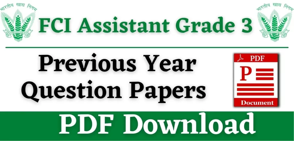 FCI Assistant Grade 3 Previous Question Papers PDF Download FCI Assistant Grade 3 Previous Question Papers PDF Download