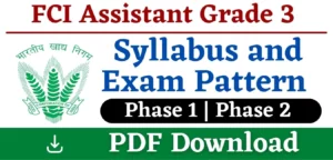 FCI Assistant Grade 3 Syllabus 2024 PDF Download