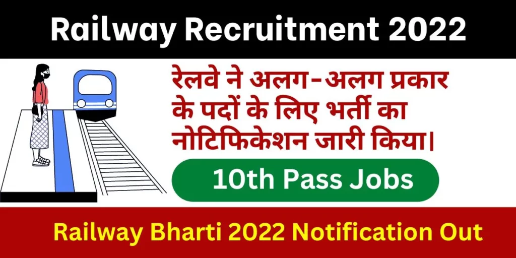 Railway Recruitment 2022 10th Pass Apply Online Railway Recruitment 2022 10th Pass Apply Online रेलवे भर्ती का नोटिफिकेशन जारी