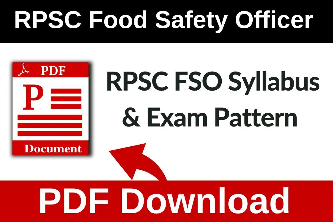 RPSC Food Safety Officer Syllabus 2022 PDF Download