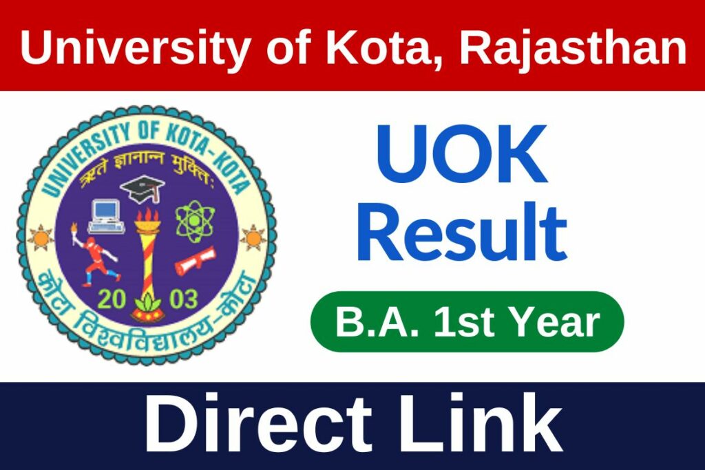 Kota University BA 1st Year Result Kota University BA 1st Year Result 2022 Direct Download Link बीए फर्स्ट ईयर रिजल्ट जारी