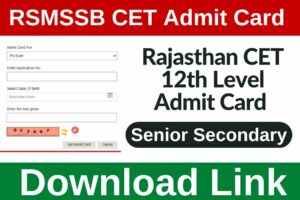 RSMSSB CET Senior Secondary Level Admit Card 2023