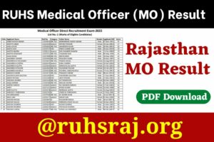 Rajasthan MO Result 2023