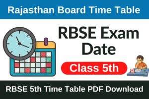 RBSE 5th Class Time Table 2023