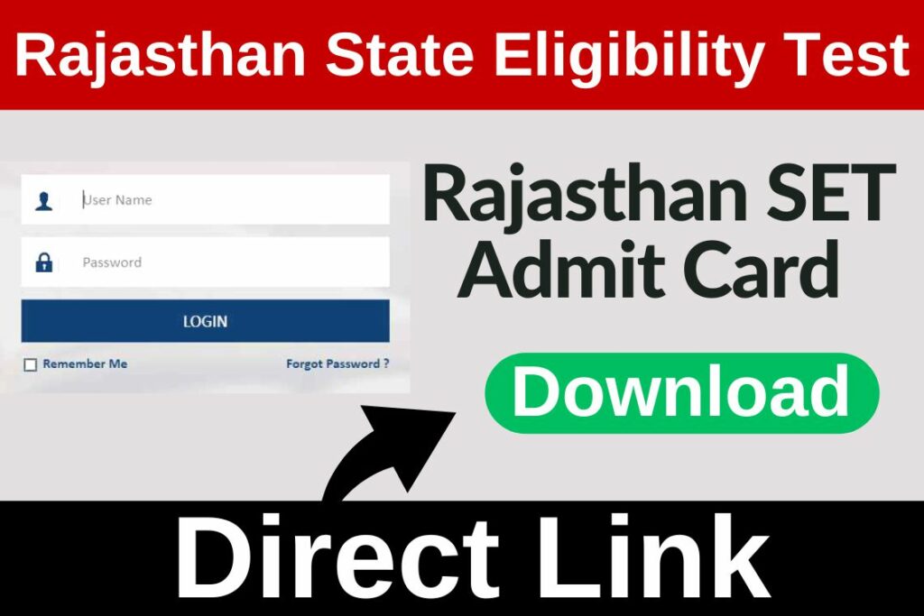 Rajasthan SET Admit Card 2023 