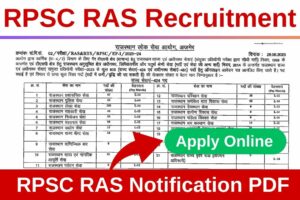 RPSC RAS Recruitment 2023 Notifiation PDF
