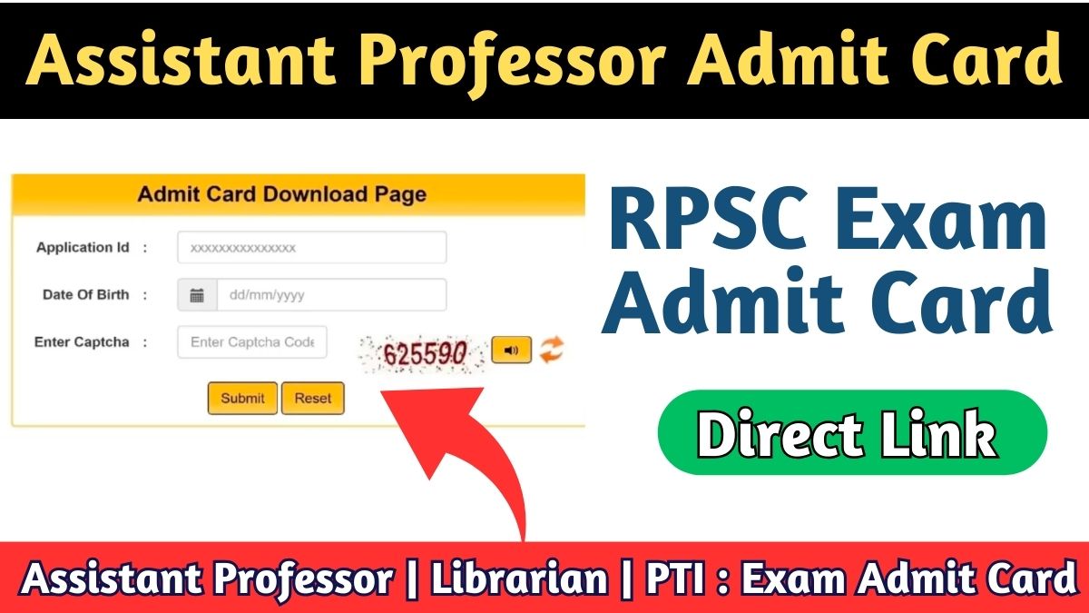 RPSC Assistant Professor Admit Card 2024 PDF Download