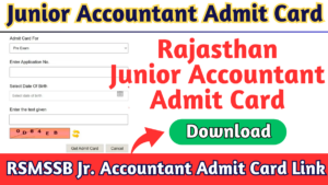RSMSSB Junior Accountant Admit Card 2024 Direct Link
