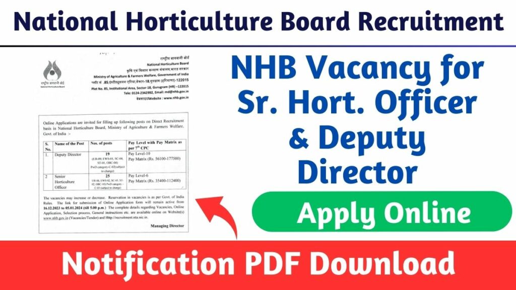 national horticulture board recruitment 2023