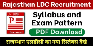 Rajasthan LDC Syllabus 2024 in Hindi PDF Download