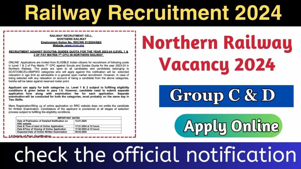 RRB Group D RRB Group D Recruitment 2024 Notification PDF (Out) for NR » Apply Online