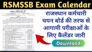 RSMSSB Exam Calendar 2024 PDF Download